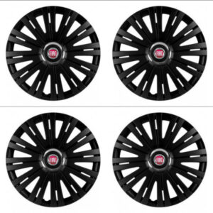 Červené poklice pro Fiat 14 palců s logem – Versaco ACTIVE RC BLACK výbava