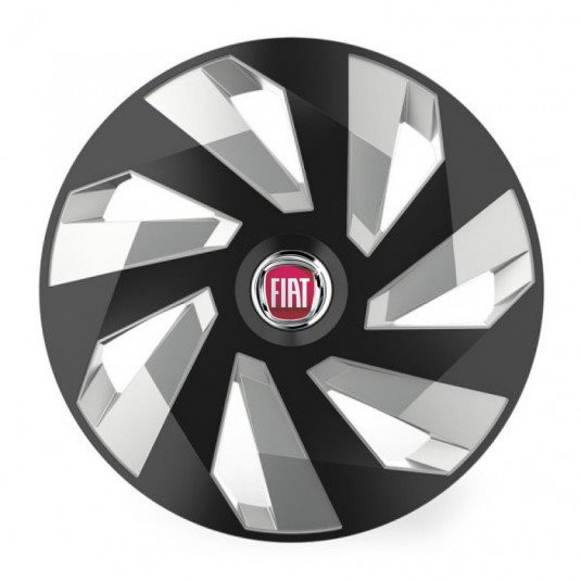 Červené poklice pro Fiat 15 palců s logem – Versaco RC black and silver - Obrázek 2