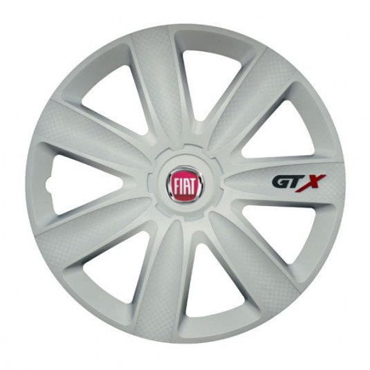 Poklice pro Fiat 16 palců červené s logem – Versaco GTX carbon white - Obrázek 2