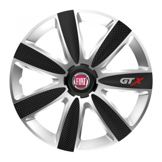 Poklice pro Fiat 16 palců červené s logem – Versaco GTX CARBON silver/black - Obrázek 2