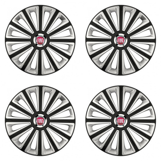 Poklice pro Fiat 16 palců červené s logem – Versaco RC double colour