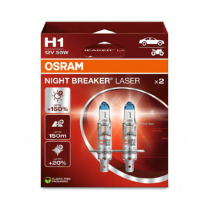 OSRAM H1 Night Breaker LASER 150% – Výkonná halogenová žárovka pro lepší viditelnost v noci