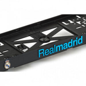 3D Podložka pod SPZ s logem Real Madrid – Černá s chromovým designem od Lampa