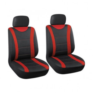 Autopotahy černé s červeným lemováním 2 ks – bezpečné pro airbagy