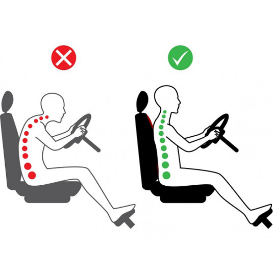 GT Ergonomické černé autotričko Pok-ter – Komfort pro dlouhé jízdy a ochrana sedadel - Obrázek 2