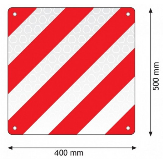 Reflexní tabule plast 50x40 cm – povinné označení přečnívajícího nákladu podle vyhlášky MV ČR