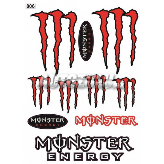 Sada červených samolepek Monster od AutoZulu – dekorace s jednoduchým lepením