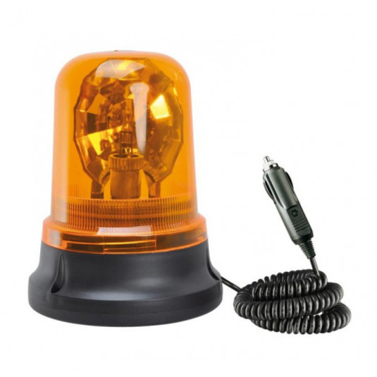 Magnetický výstražný maják 12V s H1 žárovkou – oranžové světlo pro servis