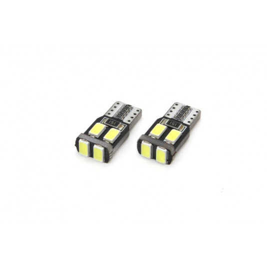 LED žárovky Amio VERTEX 6SMD T10 W5W 1W 5730 CANBUS bílé – ideální náhrada pro parkovací a polohová světla (2ks)