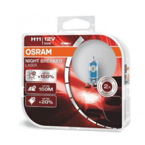 Osram H11 12V NIGHT BREAKER LASER – Halogenová žárovka s 150 % vyšší svítivostí pro lepší viditelnost v noci
