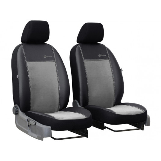 Autopotahy Exclusive Alcantara 1+1 Přední – Šedo-černé z Alcantary a Eko kůže | Pok-ter