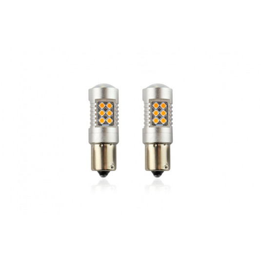 Amio LED žárovky CANBUS PY21W 12V/24V oranžové – výkonné osvětlení s kompatibilitou pro nákladní i osobní vozy
