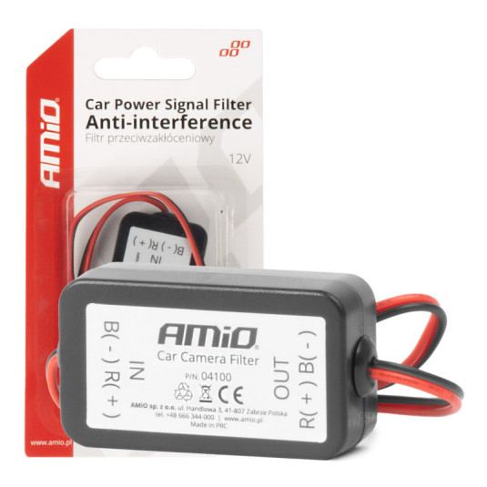 Odrušovací filtr do auta AMiO-04100 – stabilizace napájení a ochrana elektroniky