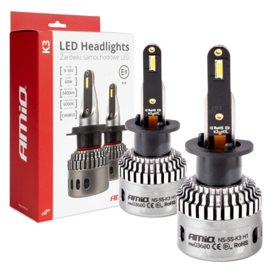 LED žárovky H1 12V 6000K CANBUS – vysoký výkon 5400 lm pro hlavní světlomety