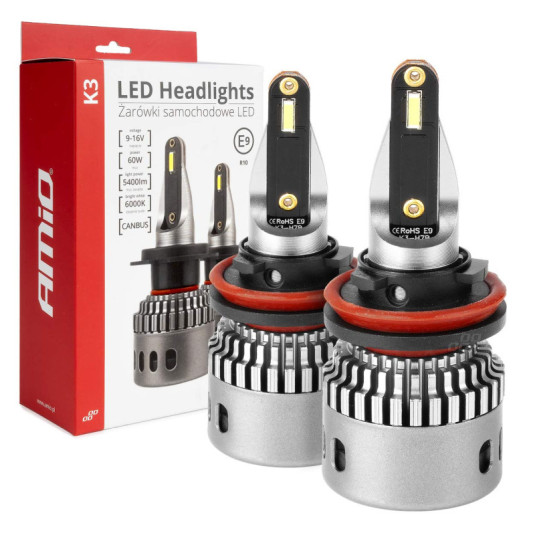 LED žárovky hlavního svícení H8 H9 H11 H16 12V 6000K CANBUS – vysoký výkon 6000 lm