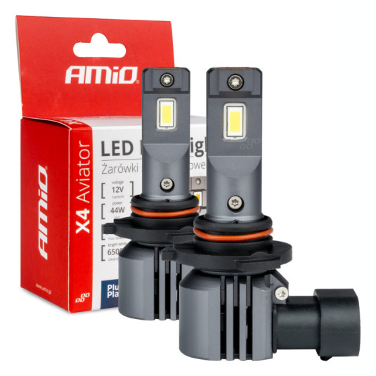 LED žárovky X4-series AVIATOR HB3 9005 HIR1 9011 H10 6500K 44W – výkonné osvětlení pro hlavní světlomety