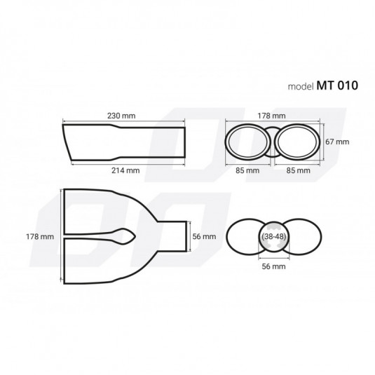 Koncovka výfuku MT 010 pro výfuky do 48 mm – chromovaná nerezová úprava od Amio - Obrázek 4