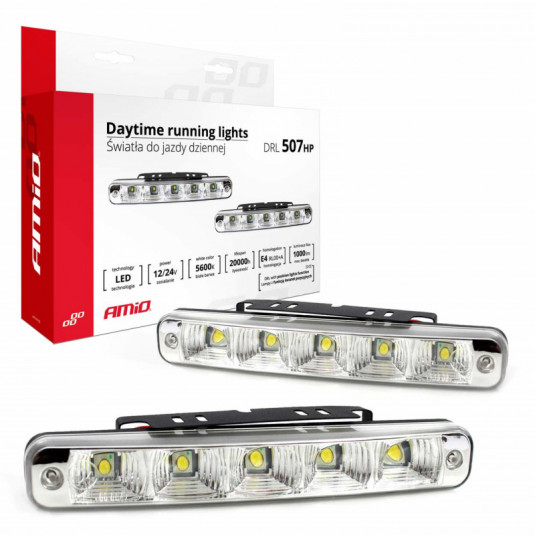 Amio DRL 507HP LED denní světla – univerzální design pro snadnou montáž