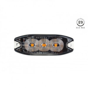 Výstražné světlo 3x3W LED 12/24V IP67 – oranžové blikací světlo Amio R65 R10