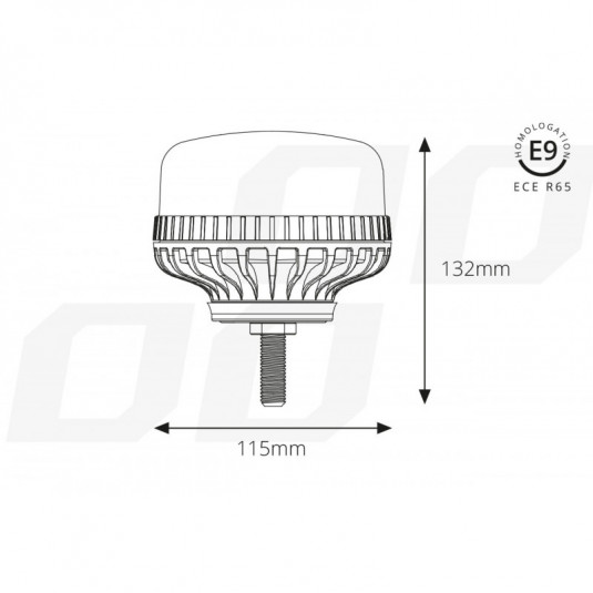Výstražný maják Amio W03SB 36LED 12/24V – R65 R10, IP56, montáž na jeden šroub - Obrázek 4