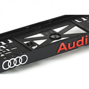 3D podložka pod SPZ s logem AUDI červená – exkluzivní design pro chránění registrační značky