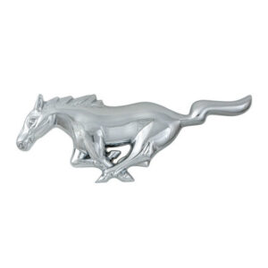 3D nálepka RACING HORSE – kovový emblém s chromovým leskem pro auto