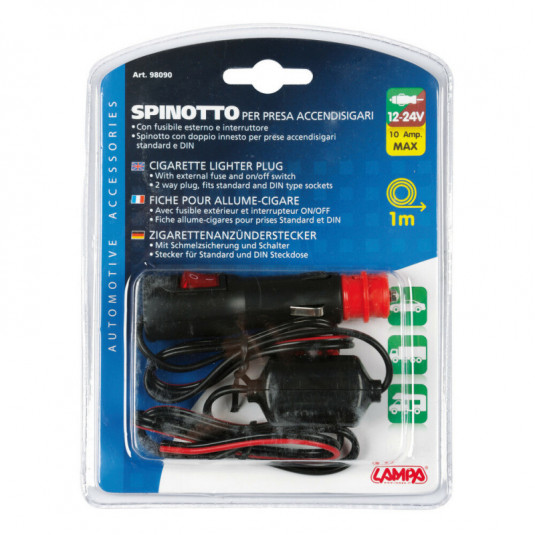 Zástrčka zapalovače s vypínačem a pojistkou 12/24V – Lampa - Obrázek 2