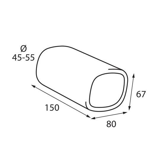 Koncovka výfuku do 55 mm TS-18L – Chromový tuning výfuku z nerezové oceli - Obrázek 4