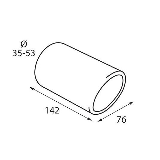 Koncovka výfuku do 53 mm – chromová nerezová TS-16S od Lampa - Obrázek 2
