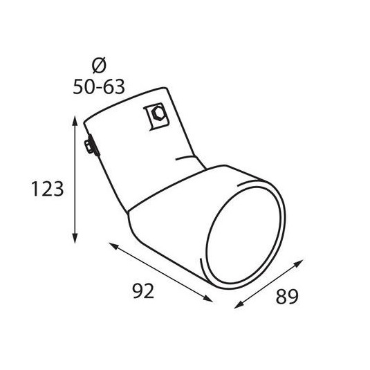 Koncovka výfuku Lampa TS-45 pro výfuky do 63 mm – Chromový tuning výfuku z nerezové oceli - Obrázek 3