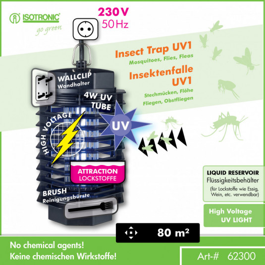 Lapač hmyzu s UV světlem Isotronic – tiší eliminátor komárů a bzučáků - Obrázek 2