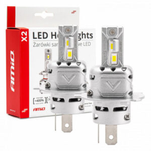 LED H4 žárovky AMiO X2 Series – jasnější světlo pro lepší viditelnost + CANBUS