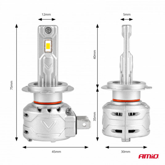 LED žárovky H7 X2 Series AMiO (+CANBUS) – jasnější světlo a lepší viditelnost pro váš vůz - Obrázek 3
