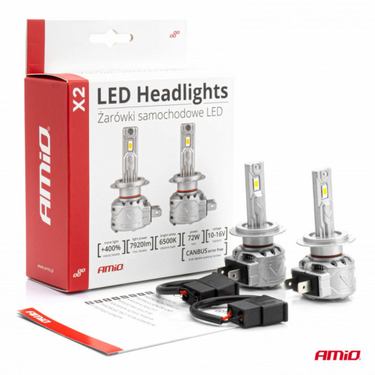 LED žárovky H7 X2 Series AMiO (+CANBUS) – jasnější světlo a lepší viditelnost pro váš vůz - Obrázek 5