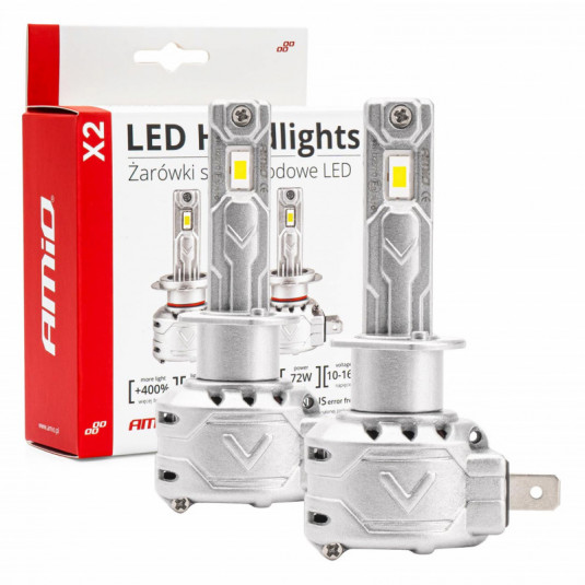 LED žárovky H1 X2 Series AMiO (+CANBUS) – Výkonné osvětlení pro lepší viditelnost v noci