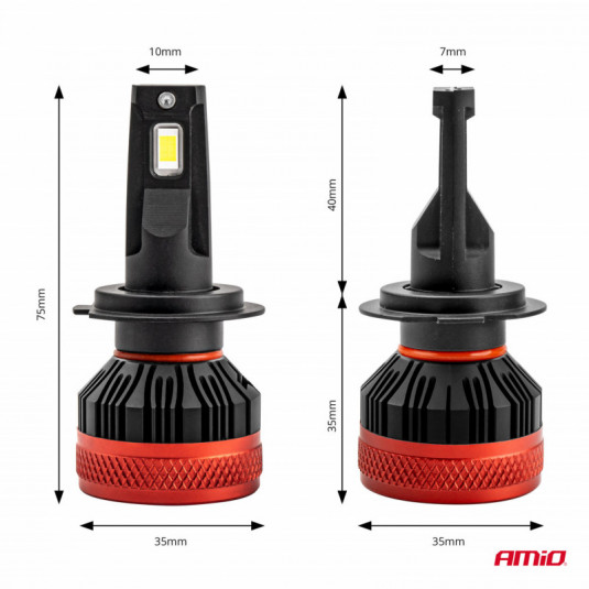 LED žárovky H7 X3 Series AMiO – výkonné osvětlení pro hlavní světlomety s Canbus - Obrázek 4