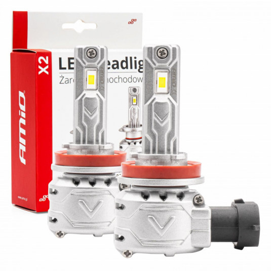 LED žárovky H8 H9 H11 X2 Series AMiO – jasnější světlo s canbus