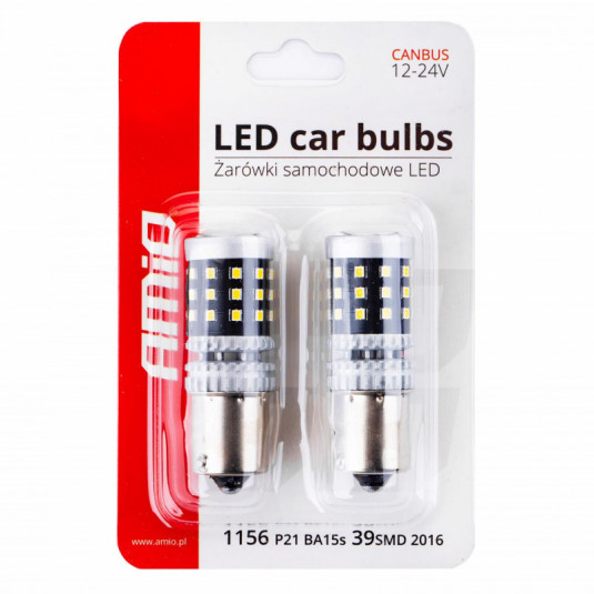 LED žárovky CANBUS 39SMD 1156 BA15S P21W R10W R5W bílé 12V/24V – Amio - Obrázek 4