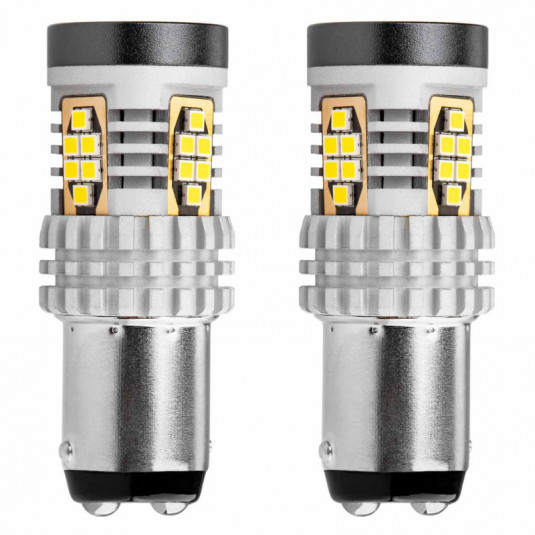 LED žárovky CANBUS 3020 24SMD 1157 BAY15D P21/5W – bílé osvětlení 12V/24V od Amio