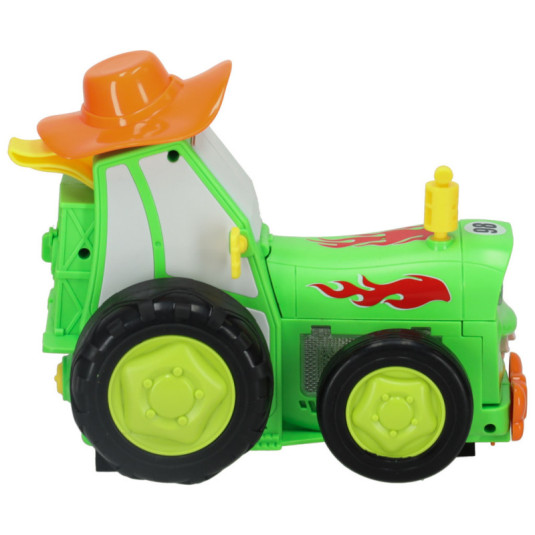 RC traktor skákající s hudbou a dálkovým ovládáním – zábava pro děti, zelený - Obrázek 5