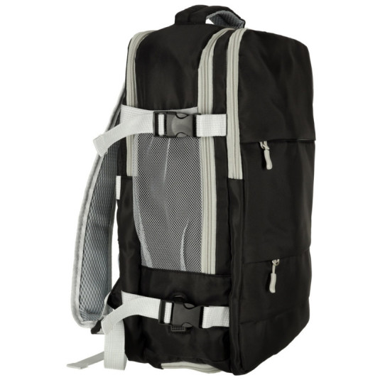Cestovní batoh do letadla 45x16x28 cm – vodotěsný s USB portem, černý - Obrázek 3