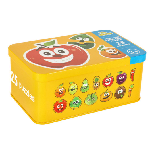 Vzdělávací plechové puzzle pro děti – 25 dílků s motivy ovoce a zeleniny - Obrázek 2