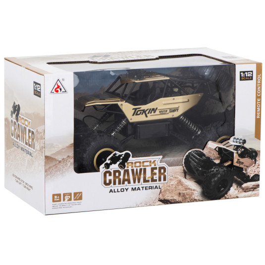 RC Rock Crawler 1:12 4WD Kovové Zlaté Auto – Terénní Dálkově Ovládaný Vůz pro Začátečníky i Pokročilé - Obrázek 4