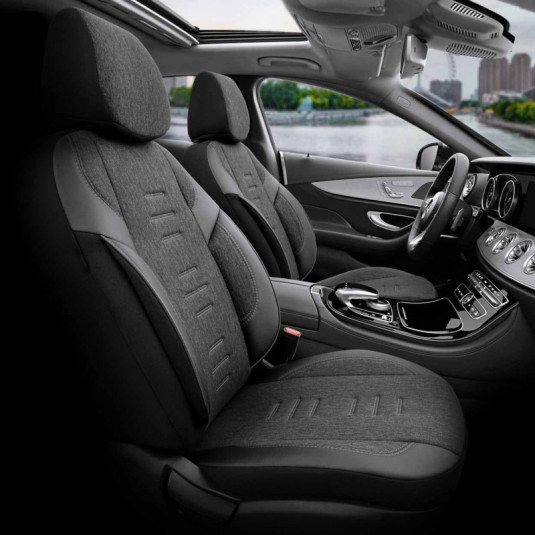 Sada autopoťahov OTOM THRONE 102 SMOKED 3-ZIP – luxusní ochrana sedadel s certifikovaným airbag švem od Amio - Obrázek 2