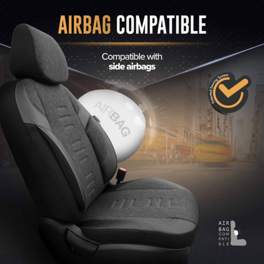 Sada autopoťahov OTOM THRONE 102 SMOKED 3-ZIP – luxusní ochrana sedadel s certifikovaným airbag švem od Amio - Obrázek 3