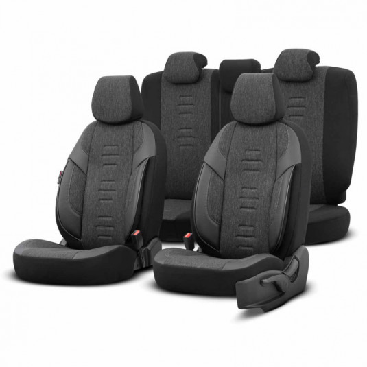 Sada autopoťahov OTOM THRONE 102 SMOKED 3-ZIP – luxusní ochrana sedadel s certifikovaným airbag švem od Amio