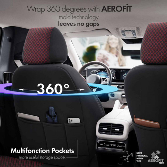 Sada autopoťahov OTOM SPORT PLUS 103 BURGUNDY NZ – luxusní ochrana sedadel s certifikovaným airbag švem od Amio - Obrázek 2