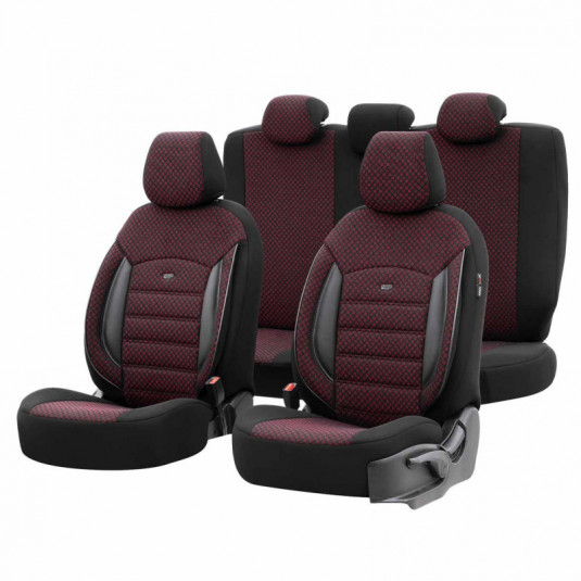 Sada autopoťahov OTOM SPORT PLUS 103 BURGUNDY NZ – luxusní ochrana sedadel s certifikovaným airbag švem od Amio