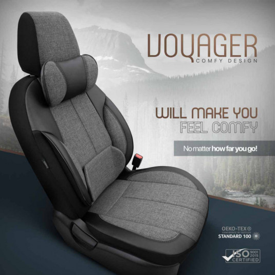 Sada autopoťahů Amio OTOM VOYAGER 102 SMOKED 3-ZIP – luxusní ochrana sedadel s AIRBAG certifikací - Obrázek 2