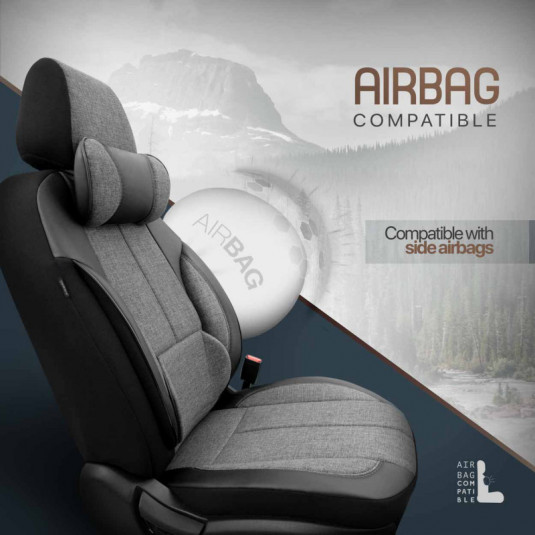 Sada autopoťahů Amio OTOM VOYAGER 102 SMOKED 3-ZIP – luxusní ochrana sedadel s AIRBAG certifikací - Obrázek 3